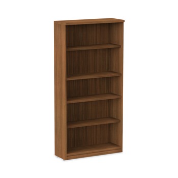 Alera ALEVA636632WA 31.75 in. x 14 in. x 64.75 in. Valencia Series 5-Shelf Bookcase - Modern Walnut
