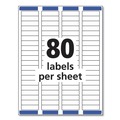 Office Jansan | Avery 05267 0.5 in. x 1.75 in. Easy Peel Address Labels with Sure Feed Technology for Laser Printers - White (80/Sheet, 25 Sheets/Pack) image number 5