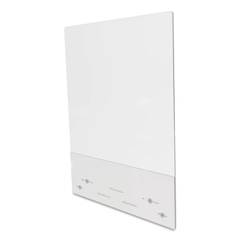 Deflecto 31.5 in. x 38 in. Acrylic Mounting Safety Barrier with Full Shield and Brace - Clear (2/Carton)
