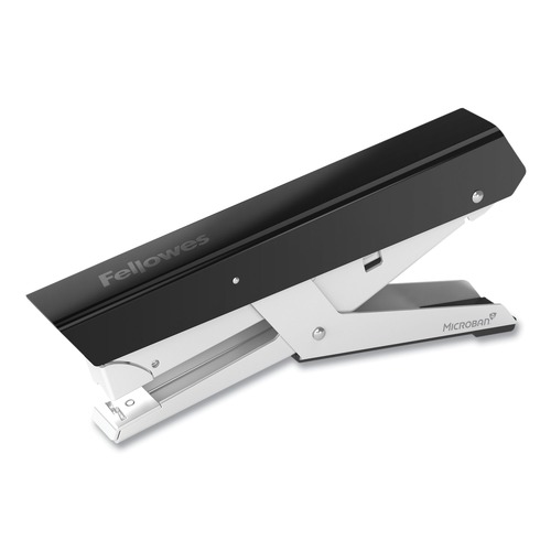 Office Staplers & Punches | Fellowes Mfg Co. 5014801 LX890 0.25 in./0.31 in. Staples 40-Sheet Capacity Handheld Plier Stapler with Antimicrobial Protection - Black/White image number 0