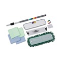 New Year New Savings! Save $25 off $150 | Boardwalk BWKMFKIT 35 in. to 60 in. Microfiber Cleaning Kit 18 in. Wide Blue Green Microfiber Head - Gray Aluminum Handle (1-Kit) image number 1