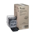 Food Trays, Containers, and Lids | Pactiv Corp. DC858330B000 33 oz. 8-1/2 in. x 8-1/5 in. x 3 in. 3-Compartment EarthChoice Vented Dual Color Microwavable Hinged Lid Container - Black/Clear (150/Carton) image number 0