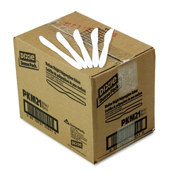 Dixie Mediumweight Plastic Knives - White (1000/Carton)