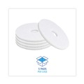 Cleaning & Janitorial Accessories | Boardwalk BWK4015WHI 15 in. Diameter Polishing Floor Pads - White (5/Carton) image number 4