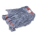 Labor Day Sale! Save $30 off $199! | Rubbermaid Commercial FGC15306BL00 Swinger Loop Cotton/Synthetic Wet Mop Heads - Large Blue (6/Carton) image number 2