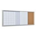 White Boards | MasterVision XA429993700 48 in. x 18 in. Lacquered Steel Surface Aluminum Frame Magnetic Calendar Combo Board - White image number 0