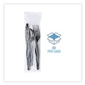 Food Service | Boardwalk BWK3KITHVYBL 3-Piece Heavyweight Fork/Knife/Teaspoon Cutlery Kit - Black (250/Carton) image number 5