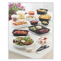 Labor Day Sale! Save $30 off $199! | Pactiv Corp. NC9388B Newspring VERSAtainer 3 Compartment 39 oz. 9 in. x 9 in. x 2.25 in. Round Plastic Microwavable Containers - Black/Clear image number 3
