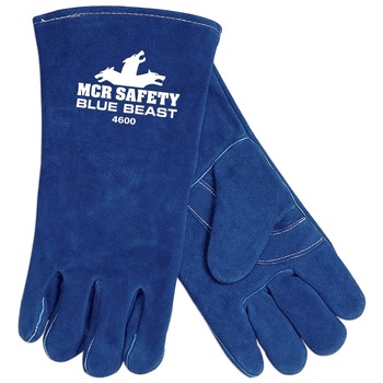 MCR Safety 4600 13 in. Premium Quality Welder's Gloves - Large, Blue (1-Dozen)