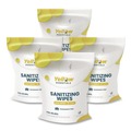 Cleaning Cloths | Gritt Commercial YE00120004PK Yellow Essentials Sanitizing Wipes, 5 x 8, Unscented, White, 2,000/Refill Bag, 4 Refill Bags/Carton image number 0