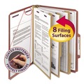 Office Jansan | Smead 14092 Pressboard Eight-Section Classification Folders with 2/5-Cut Tabs- Letter, Red (10/Box) image number 3