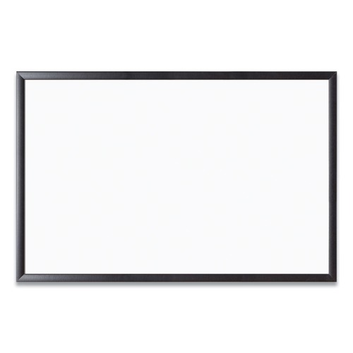 White Boards | U Brands 311U00-01 35 x 23 Magnetic Dry Erase Board with Wood Frame - White Surface/Black Frame image number 0