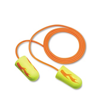 3M E-A-Rsoft Corded Foam Blasts Earplugs - Yellow Neon (200/Box)
