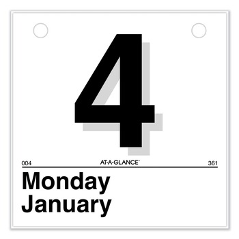 AT-A-GLANCE 12-Month: Jan 2026 to Dec 2026 6 in. x 6 in. Today Is Daily Wall Calendar Refill - White Sheets