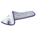 Mops | Rubbermaid Commercial FGQ80000WH00 18 in. x 5.5 in. Microfiber Finish Pad - Blue/White (6/Box) image number 3
