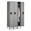 Office & Office Supplies | Tennsco STS-121872-3-MGY 36 in. x 18 in. x 78 in. Three Lockers with Hat Shelves and Coat Rods Single-Tier Locker with Legs - Medium Gray image number 0
