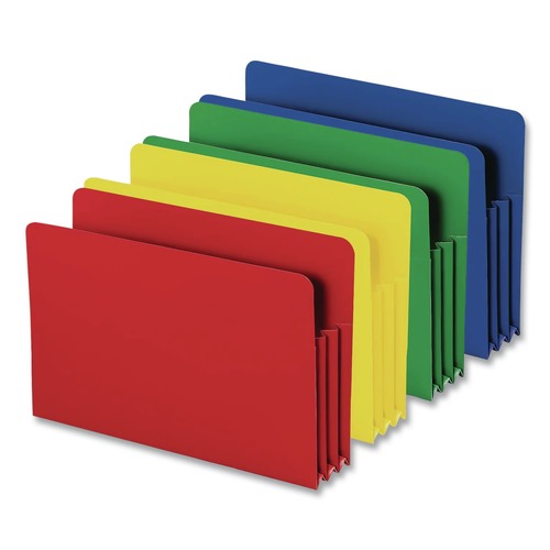 Office & Office Supplies | Smead 73550 3.5 in. Expansion Legal Size Poly Drop Front File Pockets - Assorted Colors (4/Box) image number 0