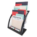 Office Jansan | Deflecto 693704 11.25 in. x 6.94 in. x 13.31 in. 3-Tier Literature Holder - Leaflet Size, Black image number 4