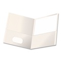 Office Jansan | Oxford 57504EE Twin-Pocket Folder Embossed Leather Grain Paper - White (25/Box) image number 2