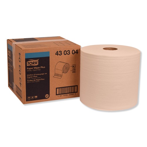 Cleaning & Janitorial Supplies | Tork 430304 11.1 in. x 12 in. Paper Wiper Plus - White (1 Roll/Carton) image number 0