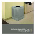 Trash & Waste Bins | Rubbermaid Commercial FGSC14EPLSM 16 gal. Designer Line Silhouettes Steel Waste Receptacle - Silver Metallic image number 4