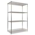  | Alera ALESW504824SR 48 in. x 24 in. x 72 in. NSF Certified Industrial Four-Shelf Wire Shelving Kit - Silver image number 0