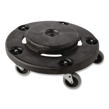 Rubbermaid Commercial 18 in. x 6.63 in. 250 lbs. Capacity Brute Round Twist On/Off Dolly - Black