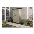 Office Furniture & Lighting | Rubbermaid FG5L3000SDONX Vertical Storage Shed 53 cu ft 2.5 ft x 4 ft x 7 ft Sandstone/Faint Maple image number 4
