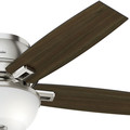 Ceiling Fans | Hunter 53344 52 in. Donegan Brushed Nickel Ceiling Fan with Light image number 5