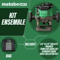 Plunge Base Routers | Metabo HPT M3612DAQ4M 36V MultiVolt Brushless Lithium-Ion Cordless Plunge Router (Tool Only) image number 9