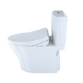 TOTO MW4463056CEMGA#01 WASHLETplus Aquia IV 2-Piece Elongated Dual Flush 1.28 & 0.8 GPF Toilet & Auto Flush S550e Bidet Seat (Cotton White) image number 3