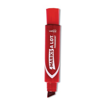 Avery MARKS A LOT Extra-Large Desk-Style Permanent Marker - Red (1-Dozen)