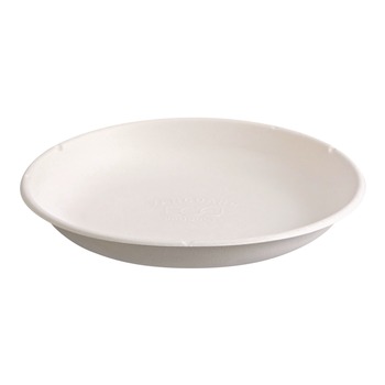 Eco-Products 34.1 oz 9 x 9 x 1.25 Vanguard Worldview Renewable and Compostable Sugarcane Take-Out Containers - White (400/Carton)
