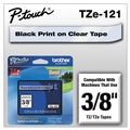 Bulk Savings Pricing 2 | Brother P-Touch TZE121 0.35 in. x 26.2 ft. TZe Standard Adhesive Laminated Labeling Tape - Black on Clear image number 0