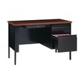 Office Desks & Workstations | Alera 25956 45.5 in. x 24 in. x 29.5 in. Single Pedestal Steel Desk - Mocha/Black/Black Legs image number 4