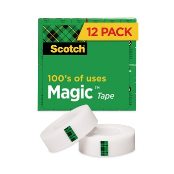 Scotch 1 in. Core 0.75 in. x 83.33 ft. Magic Tape Value Pack - Clear (12/Pack)