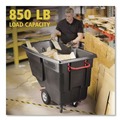 Trash & Waste Bins | Rubbermaid Commercial FG131400BLA Rotomolded Plastic Rectangular 850 lbs. Capacity Tilt Truck - Black image number 4