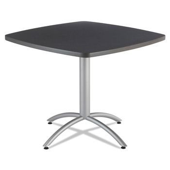 Iceberg 65618 36 in. x 36 in. x 30 in. CafeWorks Cafe-Height Square Table - Graphite Granite/Silver