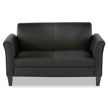 Alera ALERL22LS10B Reception Lounge Sofa Series 55.5 in. x 31.5 in. x 33.07 in. 2-Cushion Loveseat - Black