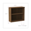  | Alera ALEVA633032WA 31.75 in. x 14 in. x 29.5 in. Valencia Series 2-Shelf Bookcase - Modern Walnut image number 4