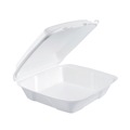 Facility Maintenance & Supplies | Dart 90HT1R 9 in. x 9 in. x 3 in. Foam Hinged Lid Containers - White (200/Carton) image number 1
