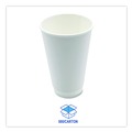 Cups and Lids | Boardwalk BWKDW16HCUP 16 oz Double-Walled Paper Hot Cups - White (500/Carton) image number 0