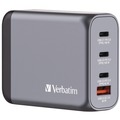 Office Electronics & Batteries | Verbatim 32202 100 Watts 4-Port GaN Wall Charger - Black/Gray image number 0