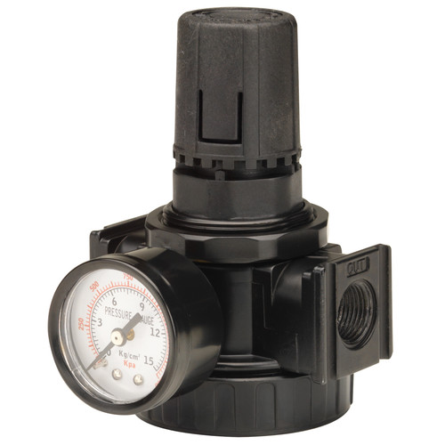 Air Tool Adaptors | Campbell Hausfeld PA210100AV 3/8 in. NPT Commercial Pressure Regulator with Gauge image number 0
