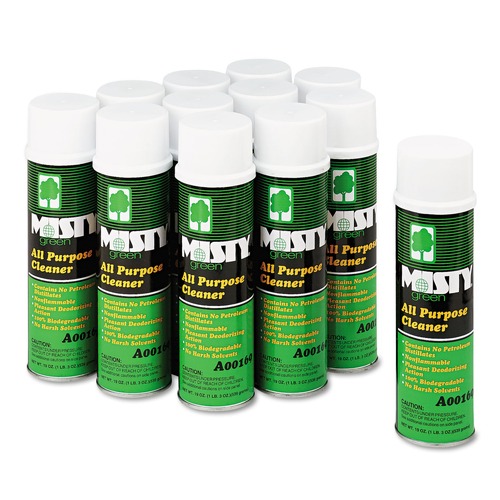 All-Purpose Cleaners | Misty 1001583 19 oz. Citrus Scent Green All-Purpose Cleaner Aerosol Spray (12/Carton) image number 0