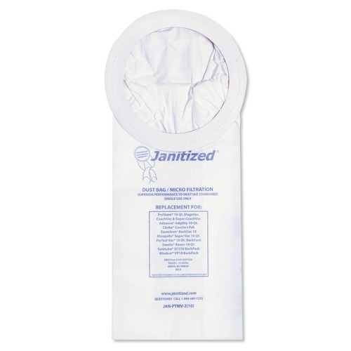 Computer & Electronics Cleaning | Janitized JAN-PTMV-2(10) Vacuum Filter Bags Designed to Fit ProTeam 10 qt Super Coach/MegaVac (10/Carton) image number 0