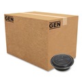 Labor Day Sale! Save $30 off $199! | GEN FCPP-BC-48RND 8.85 in. x 8.85 in. x 2.24 in. 48 oz. Plastic Microwavable Food Container with Lid - Round Black/Clear (150/Carton) image number 0