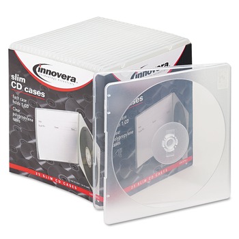 Innovera IVR81900 Slim CD Case - Clear (25/Pack)