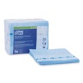 Paper Towels and Napkins | Tork 192292 11.75 in. x 14.75 in. 1-Ply Small Pack Foodservice Cloth - Unscented/Blue/Blue Stripe (4/Carton) image number 1