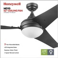 Ceiling Fans | Honeywell 51800-45 52 in. Remote Control Contemporary Indoor LED Ceiling Fan with Light - Espresso image number 2